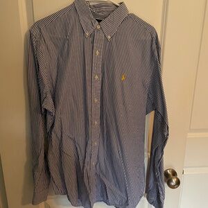Ralph Lauren, classic pinstripe, long sleeve dress shirt
